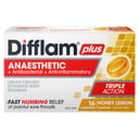 Difflam Plus Anaesthetic Triple Action Honey & Lemon 16 lozenges thumbnail 1