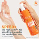 Avene Sunsitive Sunscreen Children Spray SPF 50+ 200ml thumbnail 5