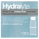 Hydralyte Colour Free Lemonade Flavoured Solution 250ml - 4 pack thumbnail 4