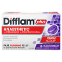 Difflam Plus Anaesthetic Triple Action Blackcurrant 16 lozenges thumbnail 1