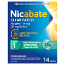 Nicabate Clear Patch 21mg Step 1 - 14 patches thumbnail 1