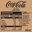 Coca-Cola Vanilla Zero Sugar 600ml thumbnail 2
