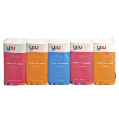 You Pocket Pack Tissues 3 Ply - 10 pack