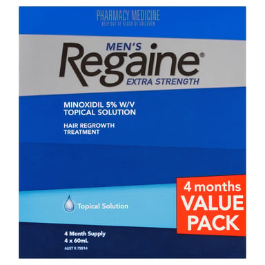 Regaine Hair Loss Treatment Mens Extra Strength 4 Months 60ml X 4 - 240ml