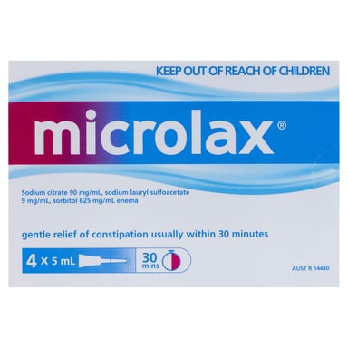 Microlax Enema 5ml - 4 pack