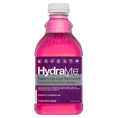 Hydralyte Ready to Use Liquid Apple/Blackcurrant Flavoured 1 litre
