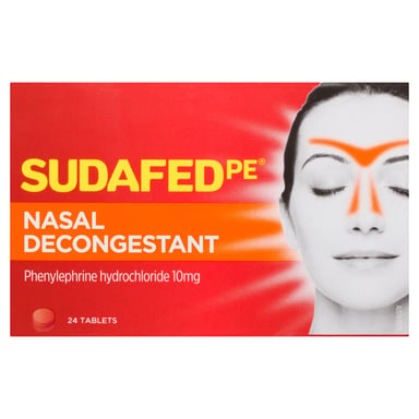 Sudafed PE Nasal Decongestant Non Drowsy 24 tablets