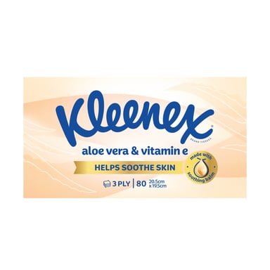 Kleenex Soothe Aloe Vera & Vitamin E Facial Tissues 95 pack