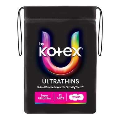U by Kotex Pads Ultra Thin With Wings Super 12 pack