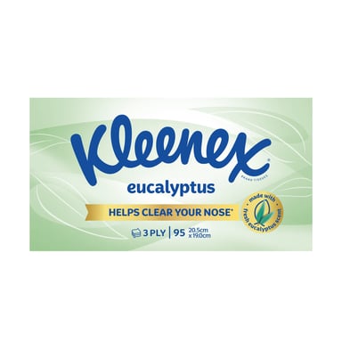 Kleenex Facial Tissues Extra Care Eucalyptus & Aloe Vera 95 pack