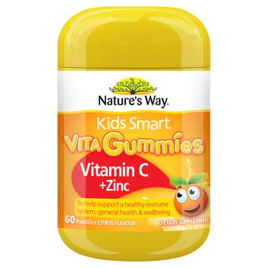 Nature's Way Kids Smart Vita Gummies Vitamin C + Zinc 60 pastilles
