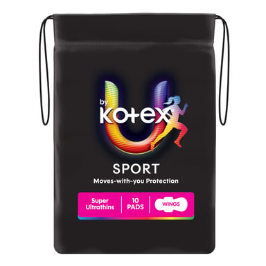U by Kotex Pads Sport Ultra Thin With Wings Super 10 pack