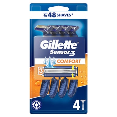 Gillette Sensor 3 Comfort Disposable Razor 4 pack