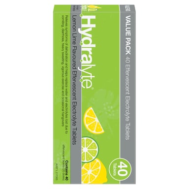 Hydralyte Effervescent Lemon Lime 40 tablets