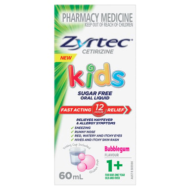 Zyrtec Kids Liquid Bubble Gum 60ml