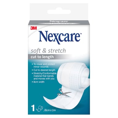 Nexcare Soft And Stretch Cut To Length 8cm X 1M - 1 pack