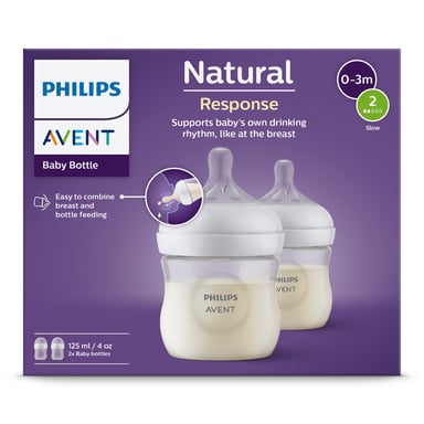 Avent Natural Response Baby Bottles 125ml - 2 packs