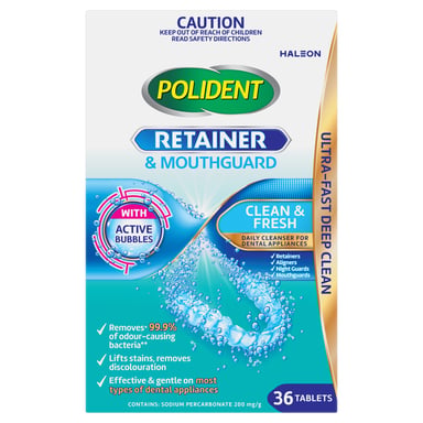Polident Retainer & Mouthguard Cleanser 36 tablets
