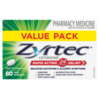 Zyrtec 10mg - 80 tablets