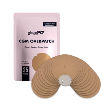 Glucology CGM Patches for Dexcom G6 Beige 25 pack