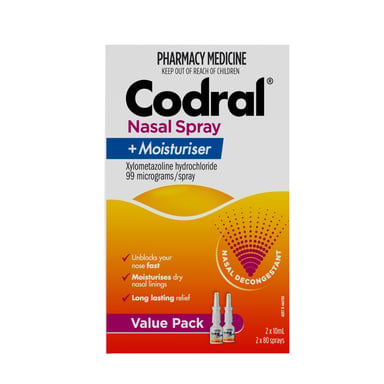 Codral Nasal Spray Xylo Twin Pack 2x10ml