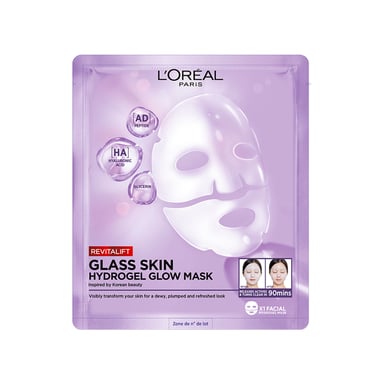 L'Oreal Paris Revitalift Filler Glass Skin Hydrogel Glow Mask 1 each