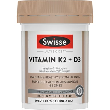 Swisse Ub Vitamin K2 + D3 30 soft gel capsules