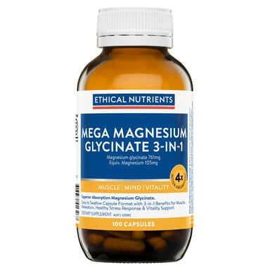 Ethical Nutrients Mega Magnesium Glycinate 3-In-1 -100 capsules