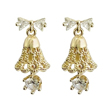 Wicked Sista Crystal Bell Earrings Gold 1 each