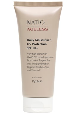 Natio Ageless Daily Moisturiser UV Protection SPF 50+ 75g