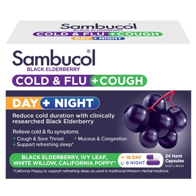 Sambucol Cold + Flu + Cough Day/Night 24 capsules