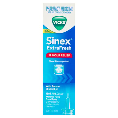 Vicks Sinex Extra Fresh Nasal Decongestant Relief With Menthol 15ml
