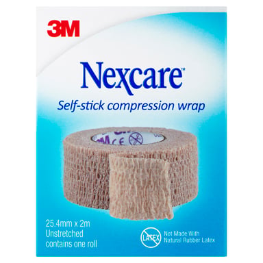Nexcare Self-Stick Compression Wrap 25mm X 2m - 1 roll