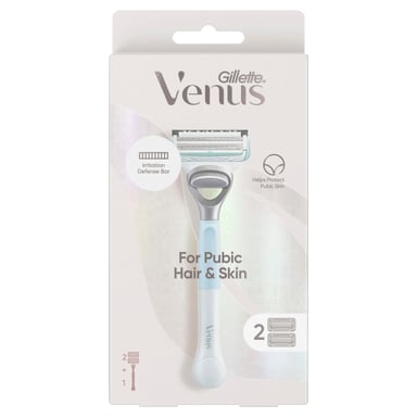 Gillette Venus Women's Bikini Razor For Pubic Hair & Skin With 2 Blade Refills 1 pack
