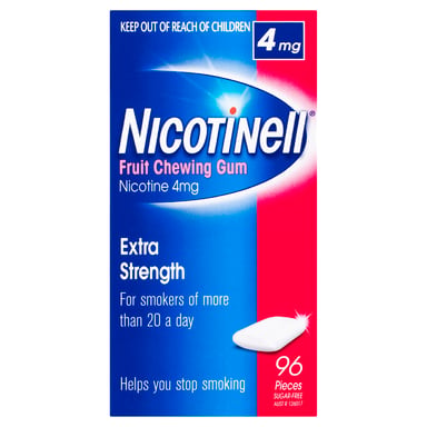 Nicotinell Fruit Nicotine Chewing Gum 4mg Extra Strength 96 pieces