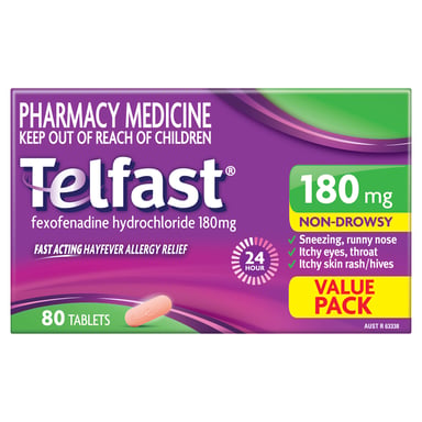 Telfast 180mg - 80 tablets