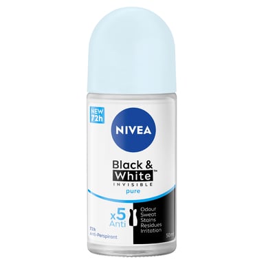 Nivea Deodorant Roll On Invisible Black & White Pure 50ml