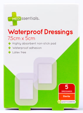 Medissentials Basic Waterproof Dressing 7.5cm X 5cm - 5 pack