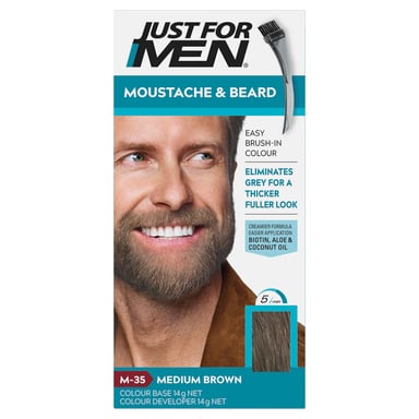 Just For Men Brush-In Colour Gel Beard Natural Medium Brown 1 pack