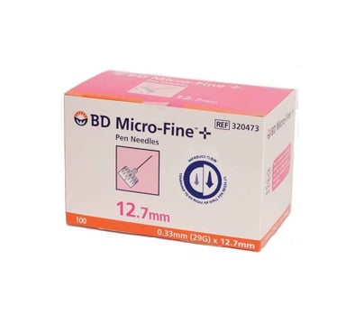 BD Micro-Fine Pen Needle 29G x 12.7mm - 100pk