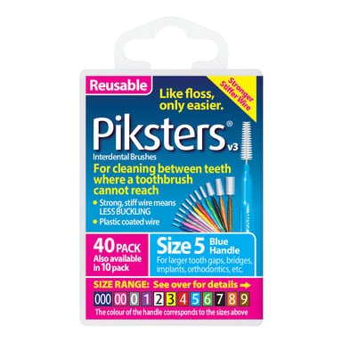 Piksters Interdental Brush Size 5 Blue 40 pack