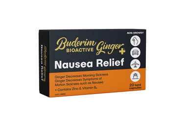 Buderim Bioactive Ginger+ Nausea Relief 20 capsules