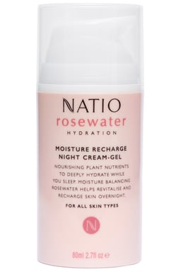Natio Rosewater Hydration Moisture Recharge Night Cream Gel 80ml
