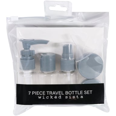 Wicked Sista 7 Piece Travel Bottle Set Grey 1 each