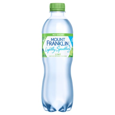 Mount Franklin Lightly Sparkling Mineral Water Lime 450ml