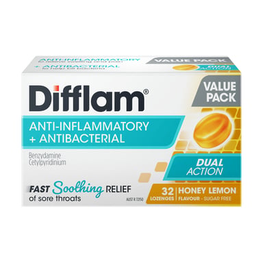 Difflam Dual Action Honey & Lemon 32 lozenges
