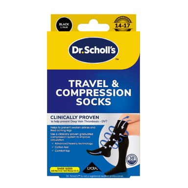 Scholl Travel & Compression Socks Large 1 pair