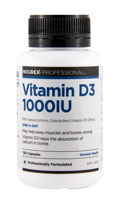 Nourex Professional Vitamin D3 1000IU - 130 capsules