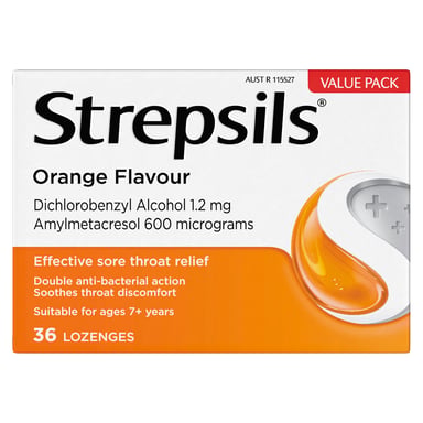 Strepsils Orange Double Antibacterial Action 36 lozenges
