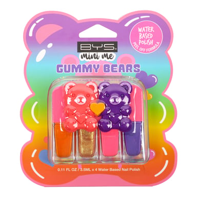 BYS Mini Me Water Based Nail Polish Gummy Bears 4 piece